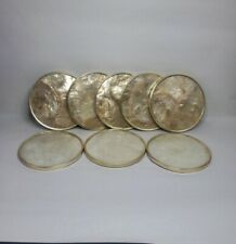 Mid Century Modern Mother Of Pearl Drink Coasters Set Of 8 Cork Backing picture