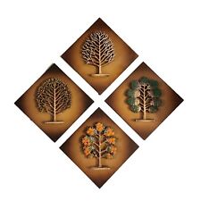 MCM Danish Modern Syroco Wall Plaques Seasons COMPLETE Set of 4 1960s Vintage picture