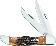 Case WR XX Pocket Knife Burnt 6.5 Bonestag Folding Hunter W/Sheath Item #3574 -  picture