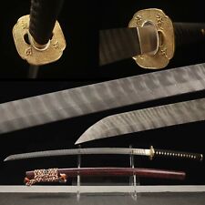 Handmade Folded Steel Japanese Samurai  Katana Combat Ready Sword Sharp Cut picture