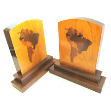Antique Brazilian Hardwood Marquetry Bookends South America picture
