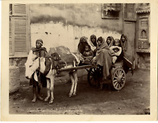 Bonfils. Egypt, Vintage Arab Women's Carriage Cart Albumen Print picture