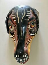 VINTAGE Mexican Leather DOG Dance Mask - FOLK ART picture