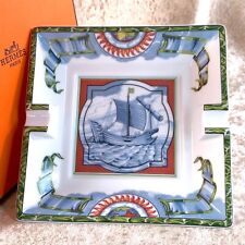 Hermes Paris Cigar Ashtray Change Tray Patchwork Porcelain Tableware with Case picture