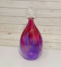 Vintage Soffieria Parise Art Glass Perfume Bottle with Stopper Made in Italy picture