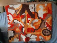 MIDCENTURY MODERN LATCH HOOK WALL RUG HANGING ABSTRACT ART 37