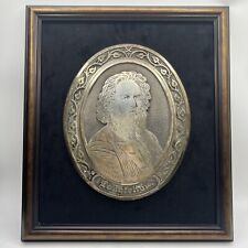Antique Bronze Silver Framed portrait plaque Henry Wadsworth Longfellow picture