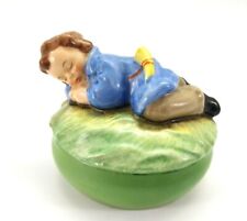 Goebel Hummel Vintage Hand Painted Trinket Box Ceramic Germany Boy Sleeping OOK picture