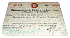 1924 C&EI CHICAGO & EASTERN ILLINOIS RAILWAY EMPLOYEE PASS #7602 picture