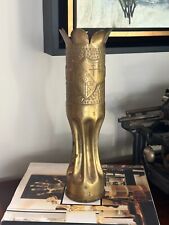 WWI Brass Artillery Shell Casing Trench Art Vase Marked 1914-1918 France picture