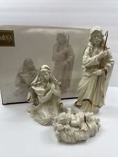 Mikasa 3 Piece Holy Night Nativity Set KT421/595 Gold Holy Family IOB picture