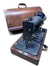1942 Antique Singer Model 128 Sewing Machine Godzilla Wrinkle Ornate Blackout picture