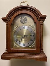 Linden Clock Co. Mantle Clock Oak Wood Quartz Tempus Fugit picture