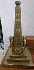 EGYPTIAN REVIVAL VICTORIAN BRASS CLEOPATRAS NEEDLE LAMP BASE.  SUPERB. picture