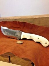 Hand-Forged Bushcraft Outdoor Knife with Thumb Grip, Made to Order picture