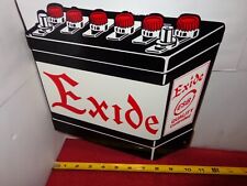 10 x 10 in EXIDE QUALITY CONTROLLED BATTERY ADV. SIGN HEAVY DIE CUT METAL # S 94 picture
