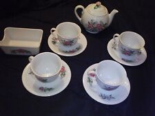 vintage hallmark Tea set Of 4 With Sugar Packets Container And Tea Pot picture