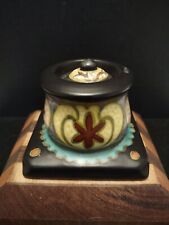 Vintage Gouda Holland Dutch Pottery Inkwell Hand Painted Signed Plazuid Beautifu picture