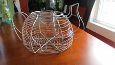COUNTRY CHICKEN/HEN EGG GATHERING WIRE BASKET WITH HANDLES picture