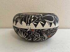 Acoma Pueblo New Mexico Signed Native American Pottery Vase Pot w/ Animals Dec. picture