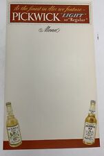 Pickwick Ale  Beer Menu Sheet Boston Massachusetts 1940’s Mint Mint Sign Go With picture