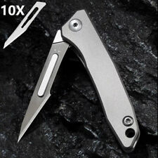 Titanium Foldable Knife Scalpel Blade Outdoor Camping Keychain Pocket EDC Tool picture