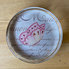 KAREN ADAMS DESIGNS Pink Butterfly Glass Paperweight - VGUC picture