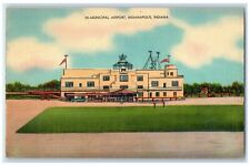 1948 View Of Municipal Airport Car Scene Indianapolis Indiana IN Posted Postcard picture