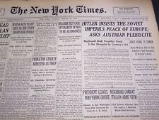 1935 MAR 26 NEW YORK TIMES HITLER INSISTS SOVIET IMPERILS PEACE EUROPE - NT 4855 picture
