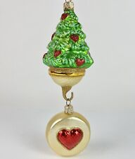 1999 Patricia Breen 2 PC Ornament-FIVE GOLDEN RING Tree w/round Disc Heart picture