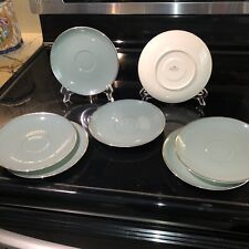 FRANCISCAN GLADDING MCBEAN SPRUCE DISHES, SAUCERS ~ 7 PIECES picture