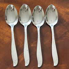 4 Vintage Insico Spoons Stainless Flatware Woodlore Interntional Silver  picture