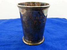 Julep Cup Silverplate Engraved F.H.C 1937 Vintage picture