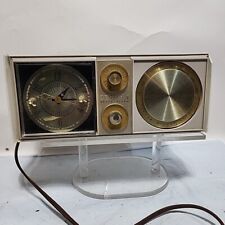 1960s Zenith Snooz Alarm Clock White Tube Radio l624W Filter Magnet Antenna Work picture