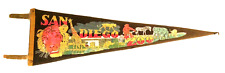 San Diego Zoo VTG 26” Felt Souviner Pennant Multicolor Lions Head Historical  picture