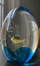 Elio Raffaeli Oggetti Signed Murano Yellow Fish Aquarium Art Glass Paperweight picture