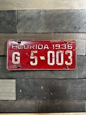 VINTAGE 1936 FLORIDA TAG TRUCK LICENSE PLATE #G 5-003 picture