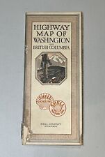 Vintage 1920's Highway Map of Washington & British Columbia  Shell Gas Co (READ) picture