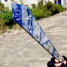 446G Natural Blue Sodalite Quartz Crystal scepter Single-End Terminated Wand picture