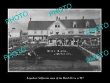 OLD POSTCARD SIZE PHOTO OF LOYALTON CALIFORNIA VIEW OF THE HOTEL SIERRA 1907 picture
