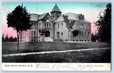 Groton South Dakota Postcard High School Building Exterior Scene c1910's Antique picture