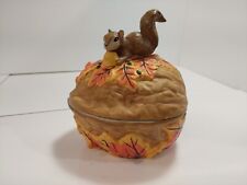 CREATION HOUSE CO. (1999) Ceramic Nut Squirrel 2 Piece Snack Dish Autum Fall picture