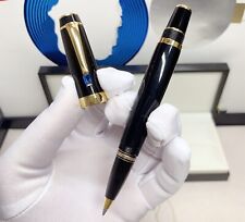 Luxury Bohemia Resin Series Bright Black+Gold Clip 0.7mm Rollerball Pen NO BOX picture