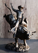 Ebros Western Wild Rodeo Bull Rider Cowboy On Bucking Bull Decorative Statue picture