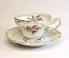 Vintage Merit Teacup And Saucer Occupied Japan Hand Painted Floral picture