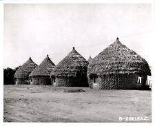 LD335 1943 Original Air Force Photo MARRAKECH AIR BASE NATIVE HUTS IN MOROCCO picture