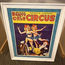 Circus Original Poster Framed Matted  1965 Retro Vintage 34x28 Beatty Cole Bros picture