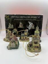 1993 Vintage LIBERTY FALLS Christmas Tree Ornaments 5Pcs Set Historical picture