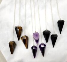 CRYSTAL PENDULUMS NATURAL FACETED GEMSTONE FOR HEALING DOWSING ENERGY BALANCING picture