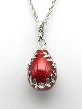 Red Egg Pendant Necklace with crystals by Keren Kopal picture